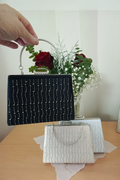 Black Laser Stone Embellished Evening Bag - Special Design