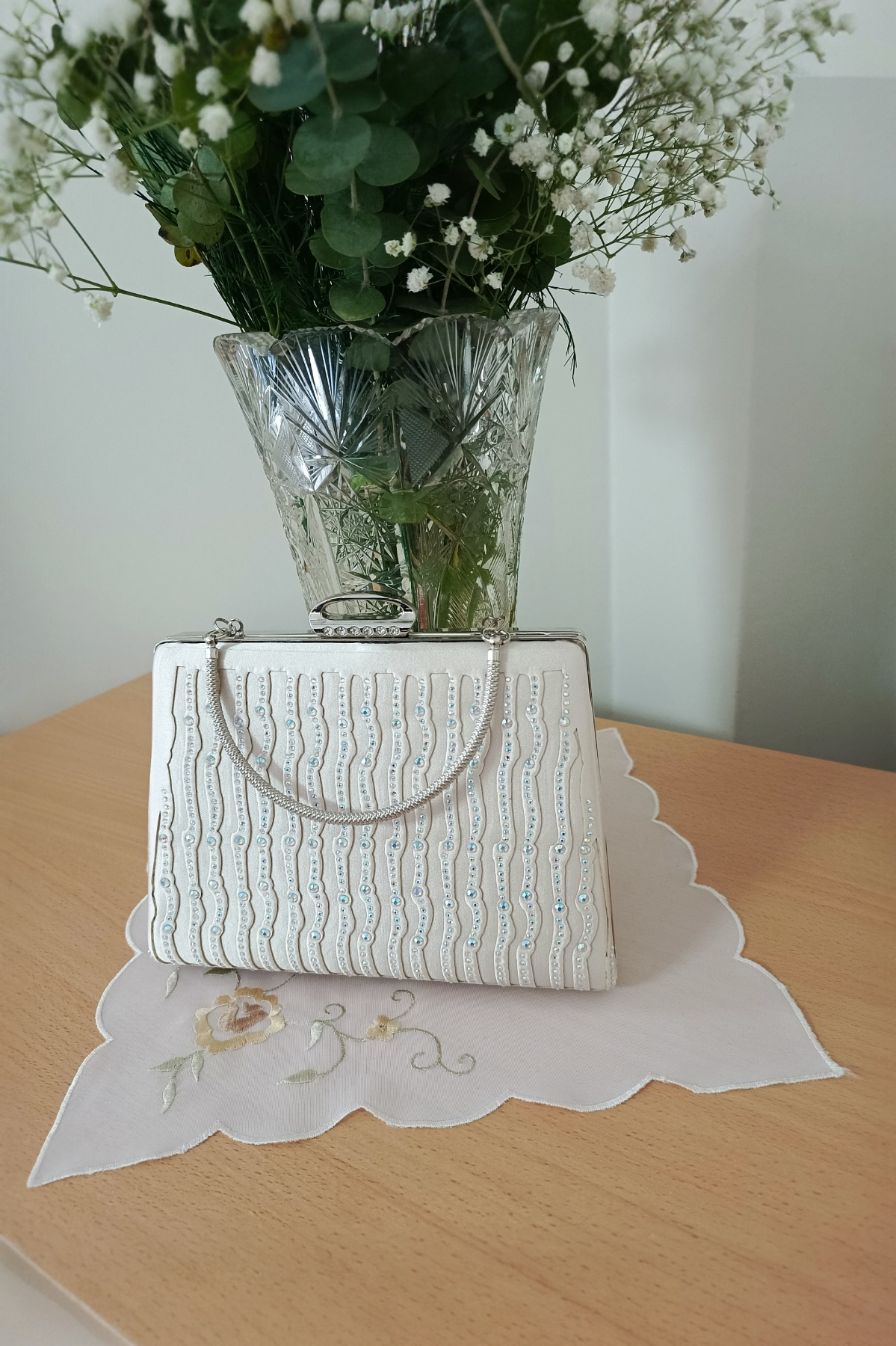 Nude Laser Stone Embellished Evening Bag - Special Design