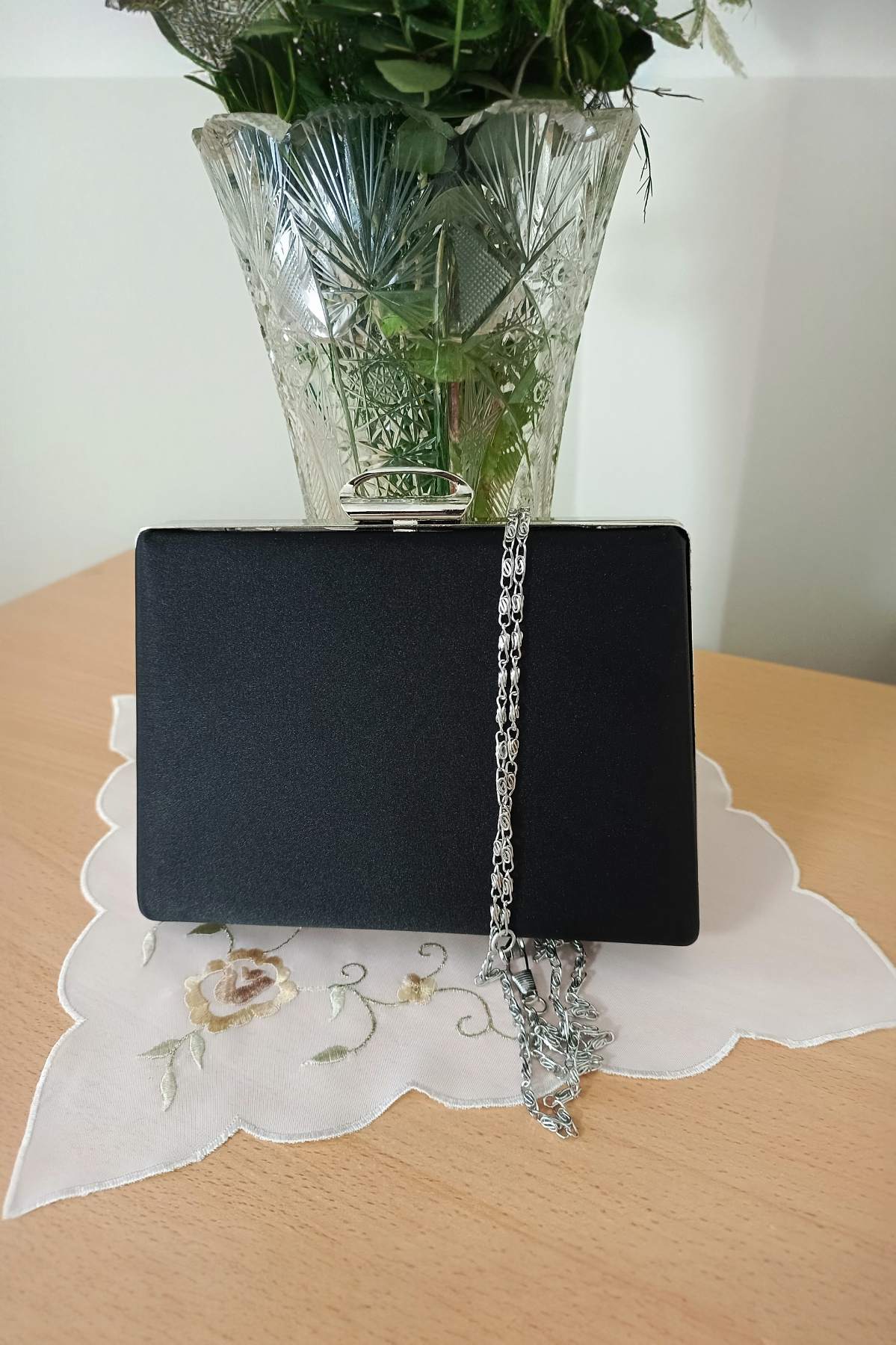 Black Laser Stone Embellished Evening Bag - Special Design