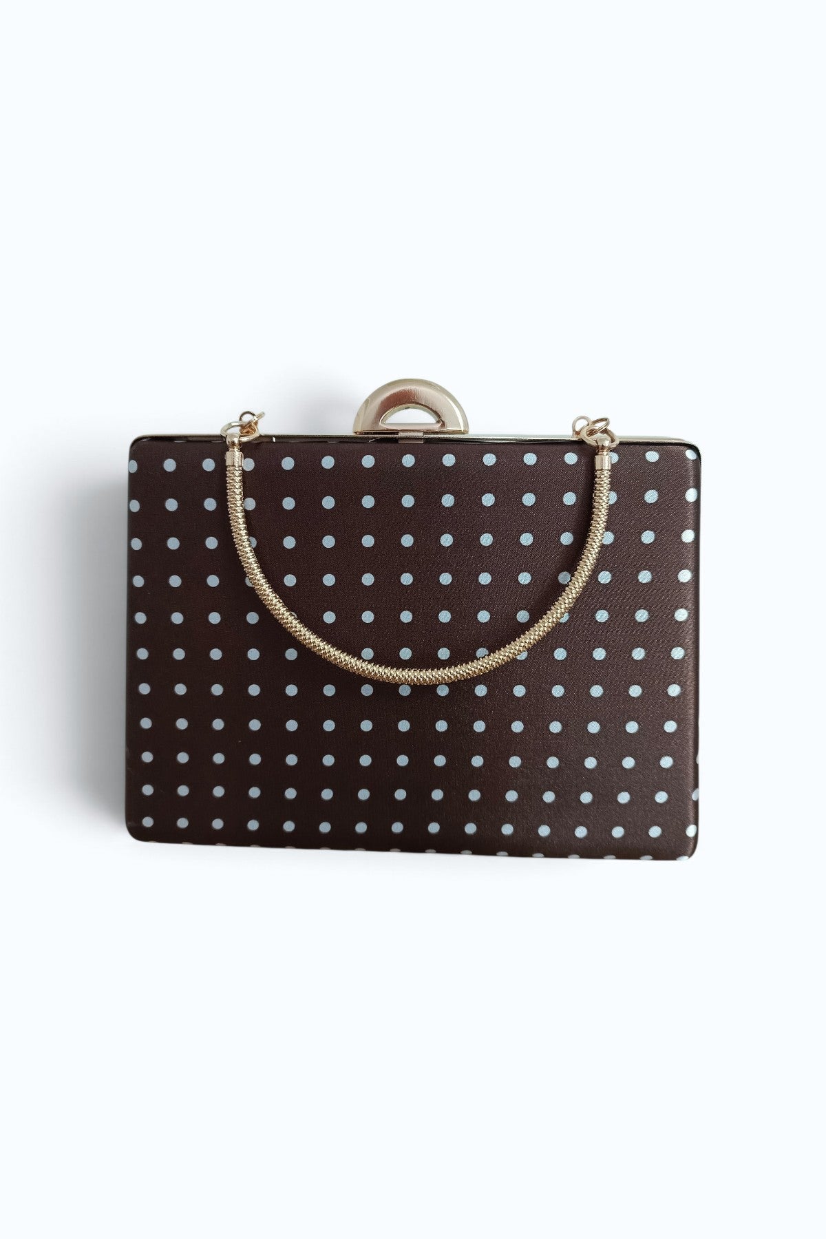 Braune Abendtasche mit Tupfen