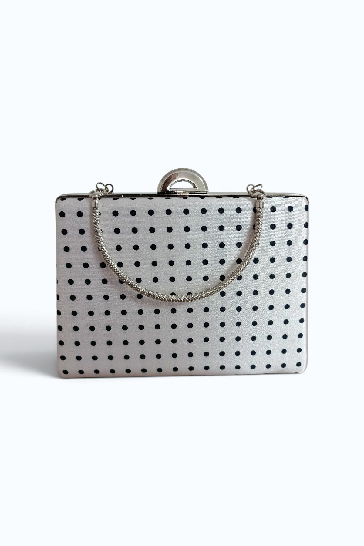 Beige Abendtasche mit Tupfen