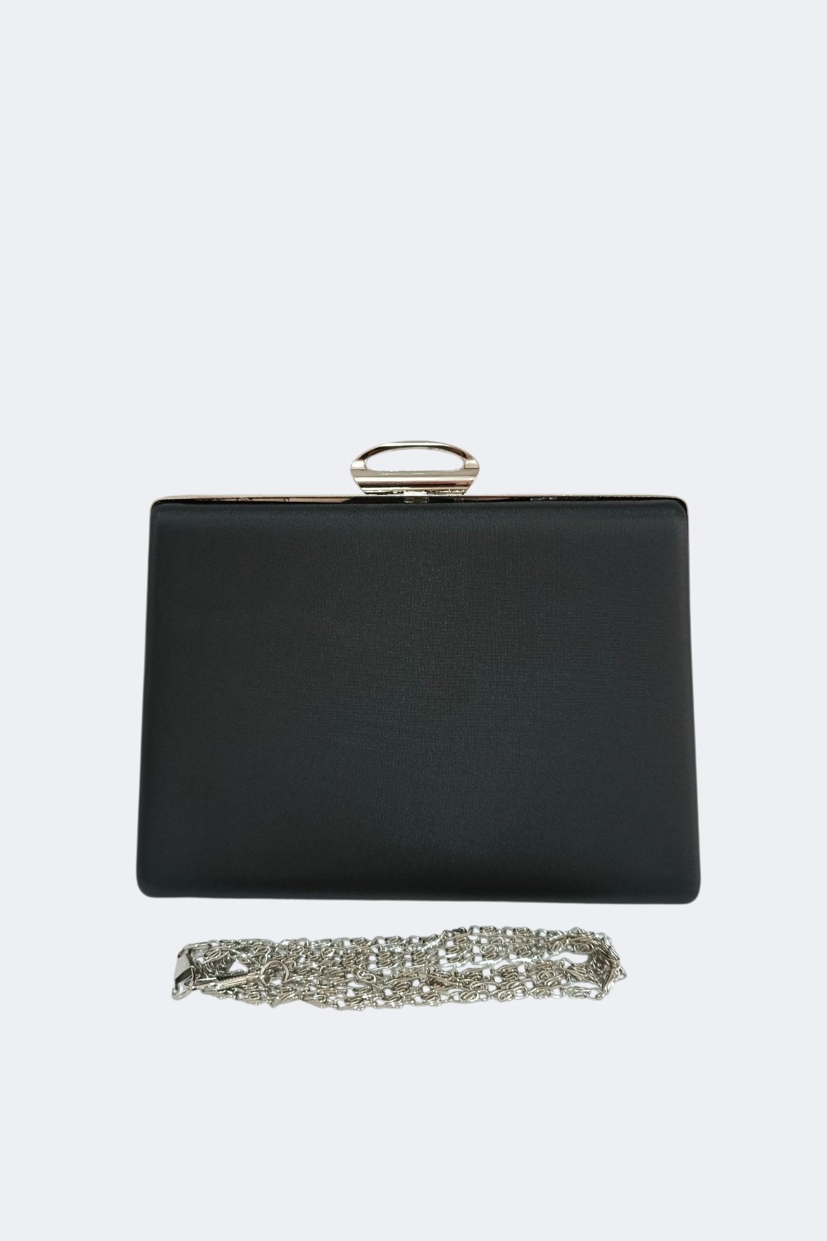Black Bow & Crystal Embellished Evening Clutch
